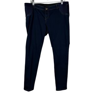 Liz Lange Maternity Dark Wash Stretch Waistband Skinny Jean Jeggings XL 16 Plus